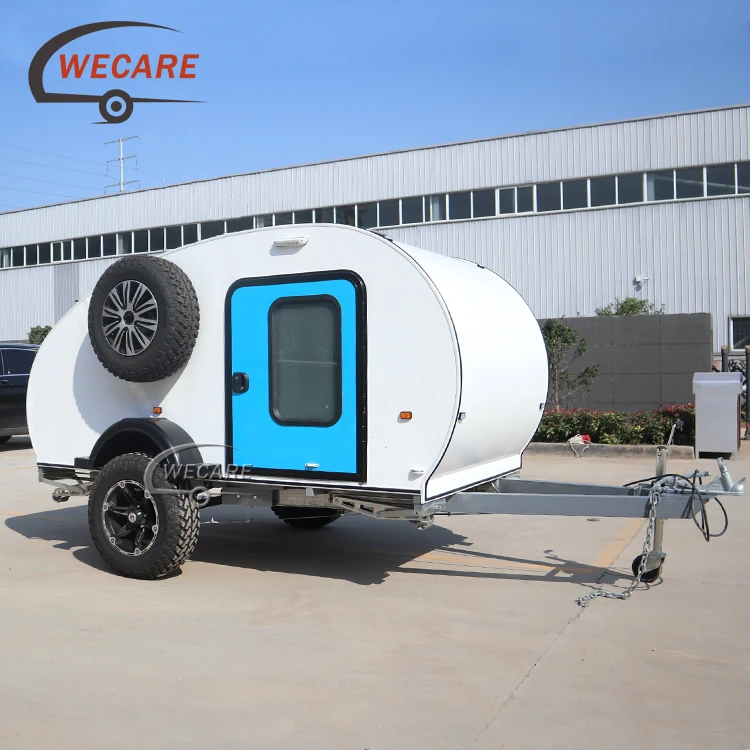 Wecare Factory Custom Mini Off Road Teardrop Caravan Slide in Camper Van Trailers Camping Caravan Small Travel Trailer for Sale