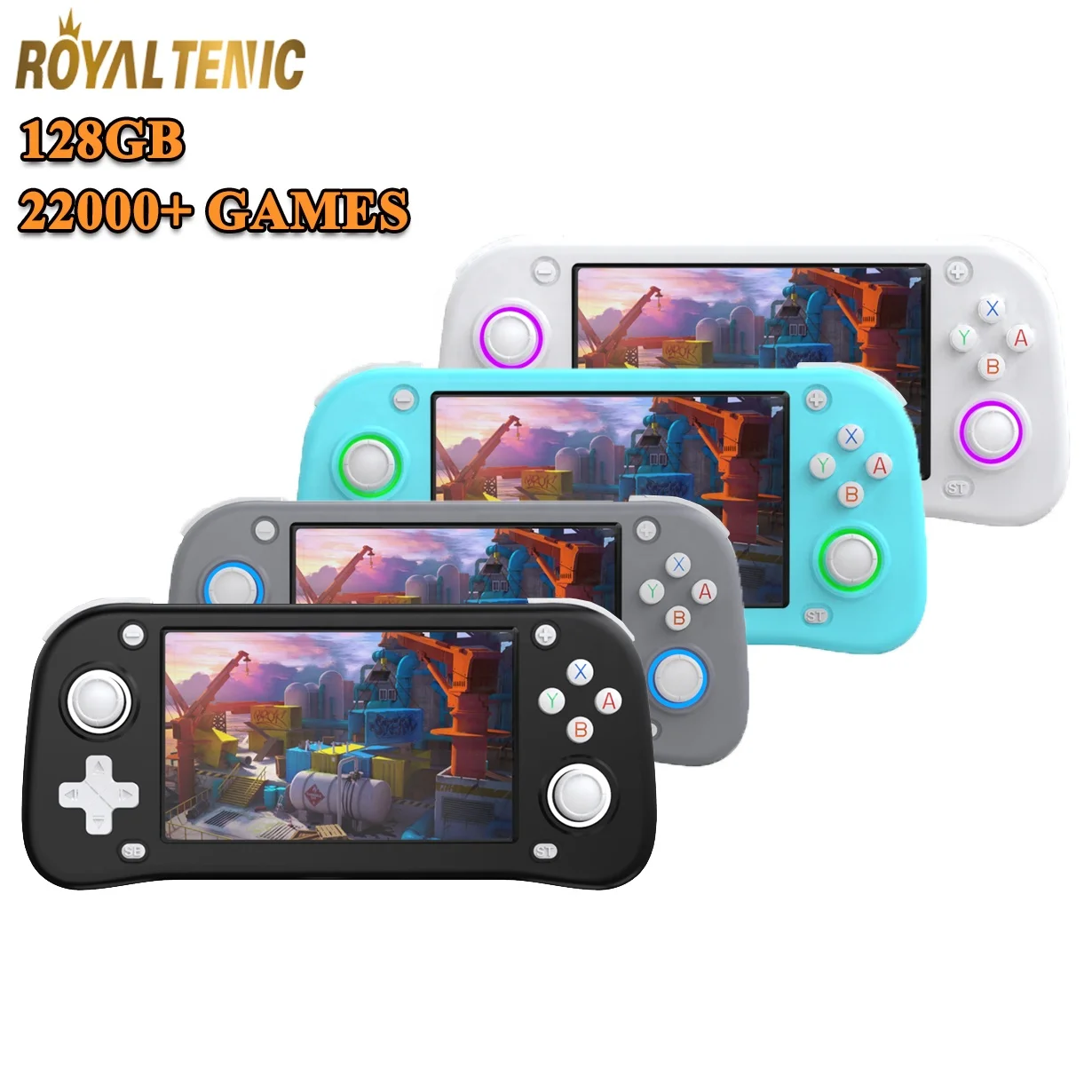 Console Portable Rétro XF43 – Écran IPS 4,3 Pouces, 15 000 Jeux Préchargés, Batterie 3000 MAh