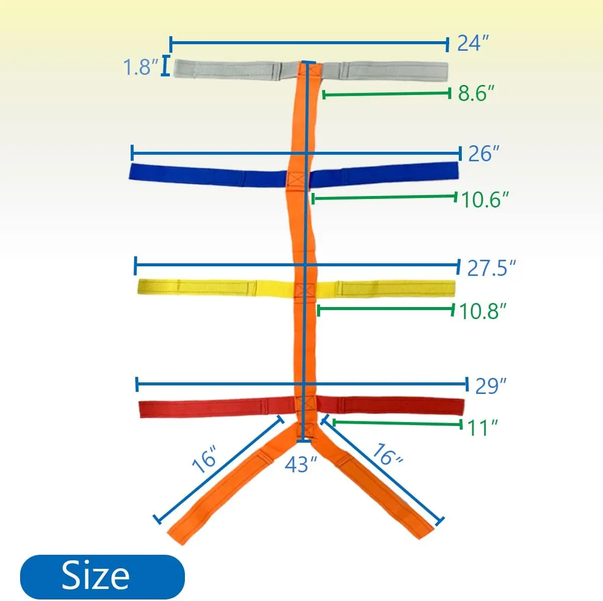 Cross-Mirror Exclusive Spinal Board Emergency Bead Strap Binding Manual Power Source Special Safety Strap for Medical Training