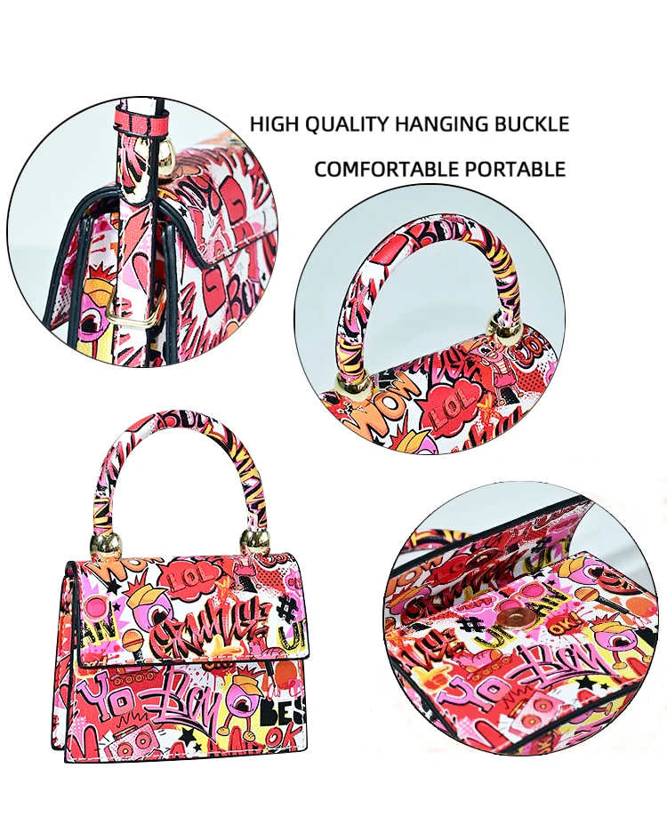 designer brand kid purses and handbags  girl cute pattern mini shoulder bag 2021 leather handbag women  small graffiti purses