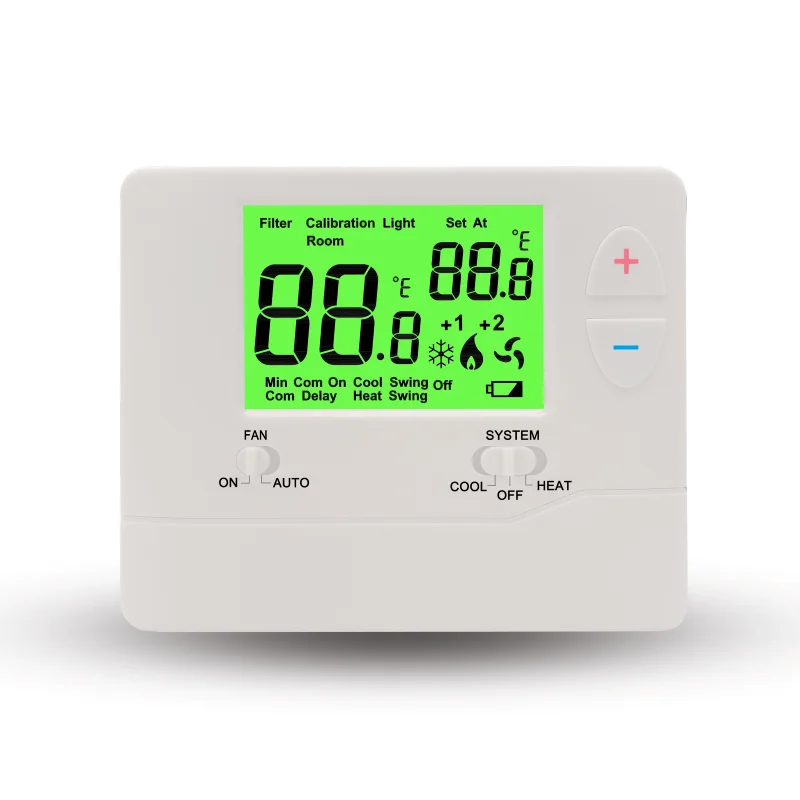 24V Non Programmable Digital Heat Pump Thermostat with NTC Sensor