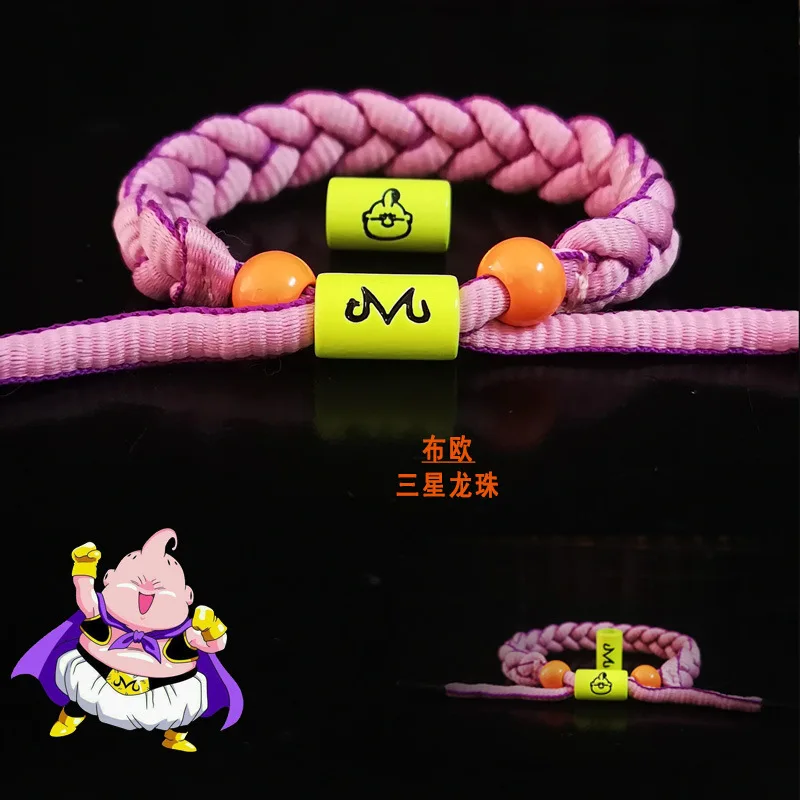 Anime Characters Figure Cosplay Dragon Ball Weave Bracelet Son Goku Frieza Majin Buu Gohan Bead Men's Bracelet