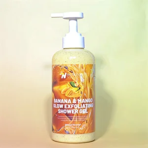 OEM Banana & Mango Glow Exfoliating Shower Gel 500ml Volume for Smooth and Refreshing Sanding Whitening Effects Custom Skin Care