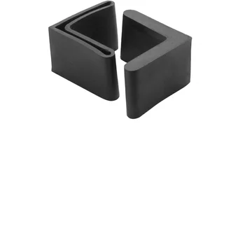 sourcing map 15 stuks meubels hoekijzer voetkussen L-vormige beendeksel rubber 30 x 30 mm zwart