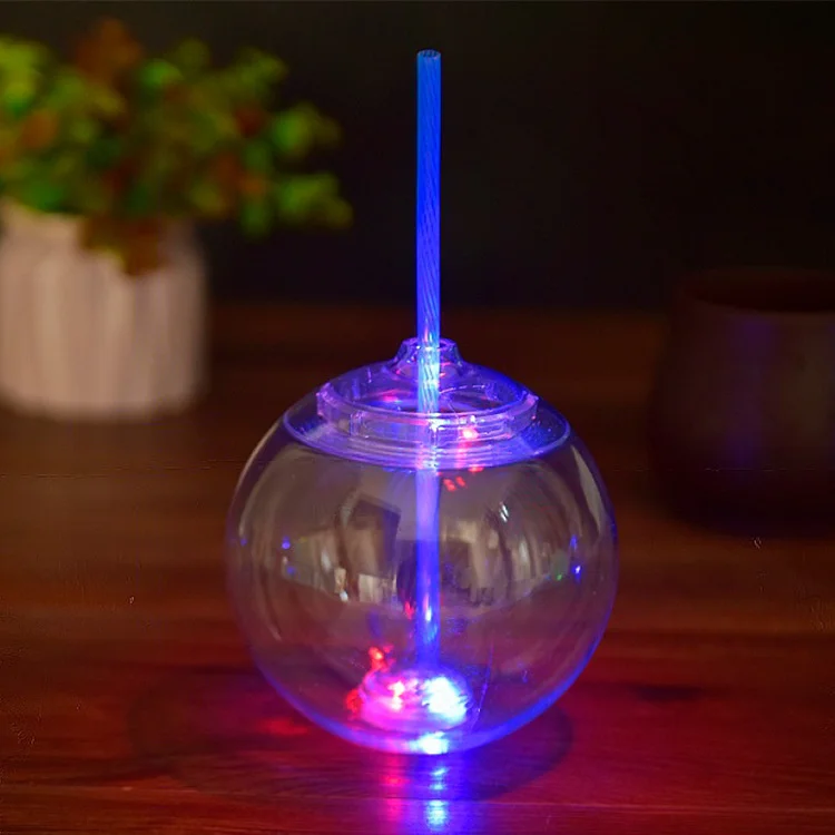 Custom 24oz Fishbowl Led Round Golf Football Soccer Disco Ball Cup With