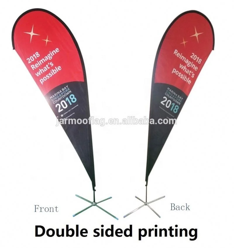 Free Design Custom Outdoor Beach Flag Cheap Advertising Tear Drop and Rectangle Knife Flag Banner With High Quality