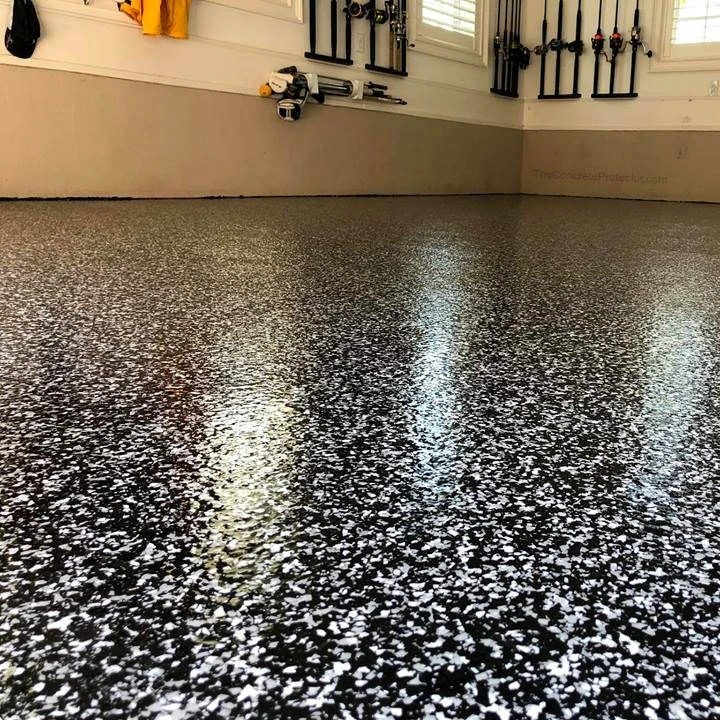 Большой пол. Epoxy Flake Floor.