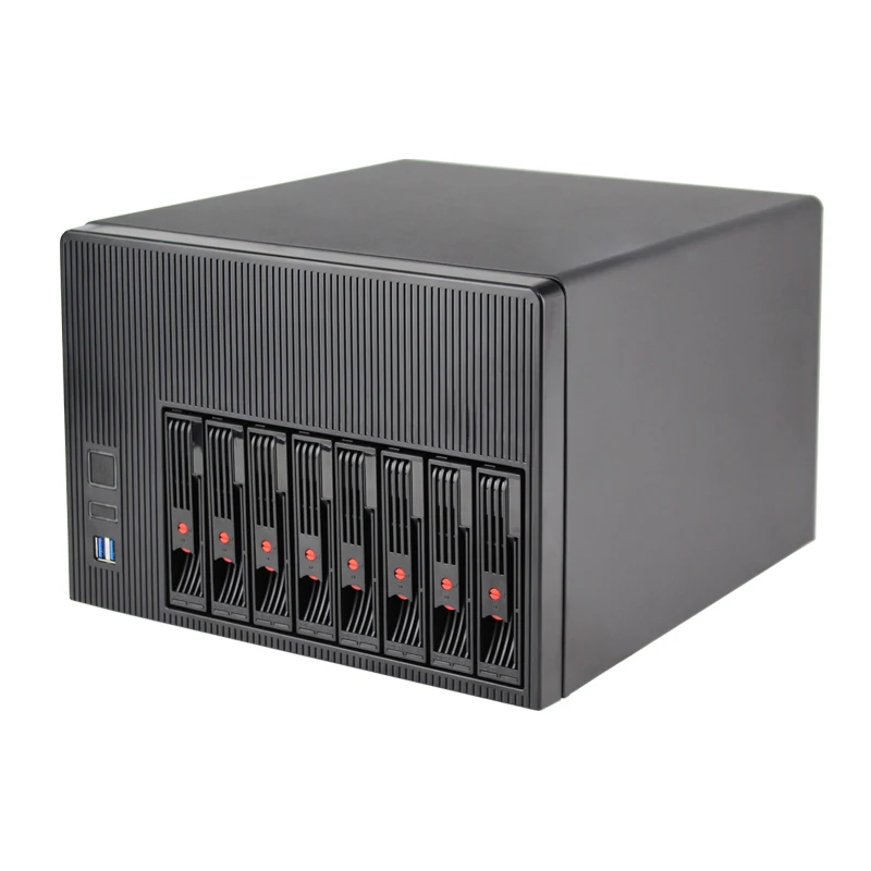 Micro Atx Mid Tower Pc Case 8 Bay Nas Server Chassis Desktop Computer Case With 4 Expansion Slots
