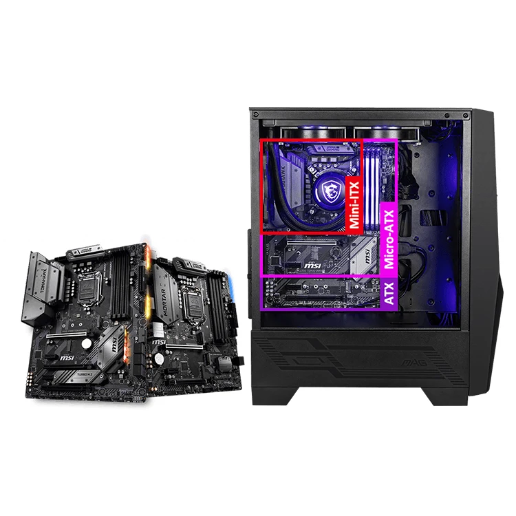 MSI MAG FORGE 100R Mid-Tower Computer Case Supports ATX Motherboard With RGB Lighting Chassis PC Desktop Gaming Case