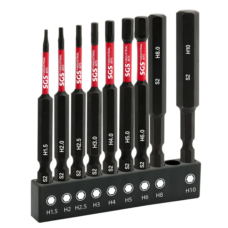 MOYOTEC 10pcs Magnetic 1/4 Inch Hex Shank Stainless Steel Impact Screwdriver Bit Set 65mm Hard Case 