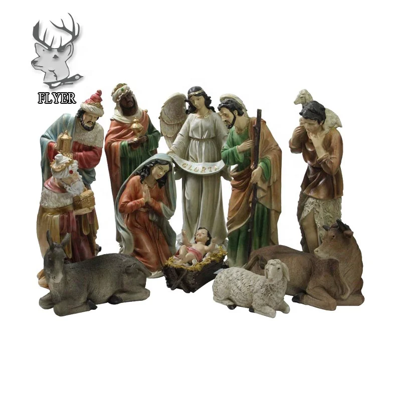 Factory Price Large Size Resin Nativity Set Catholic Religious Holy Family Fiberglass Religious Statues for Sale