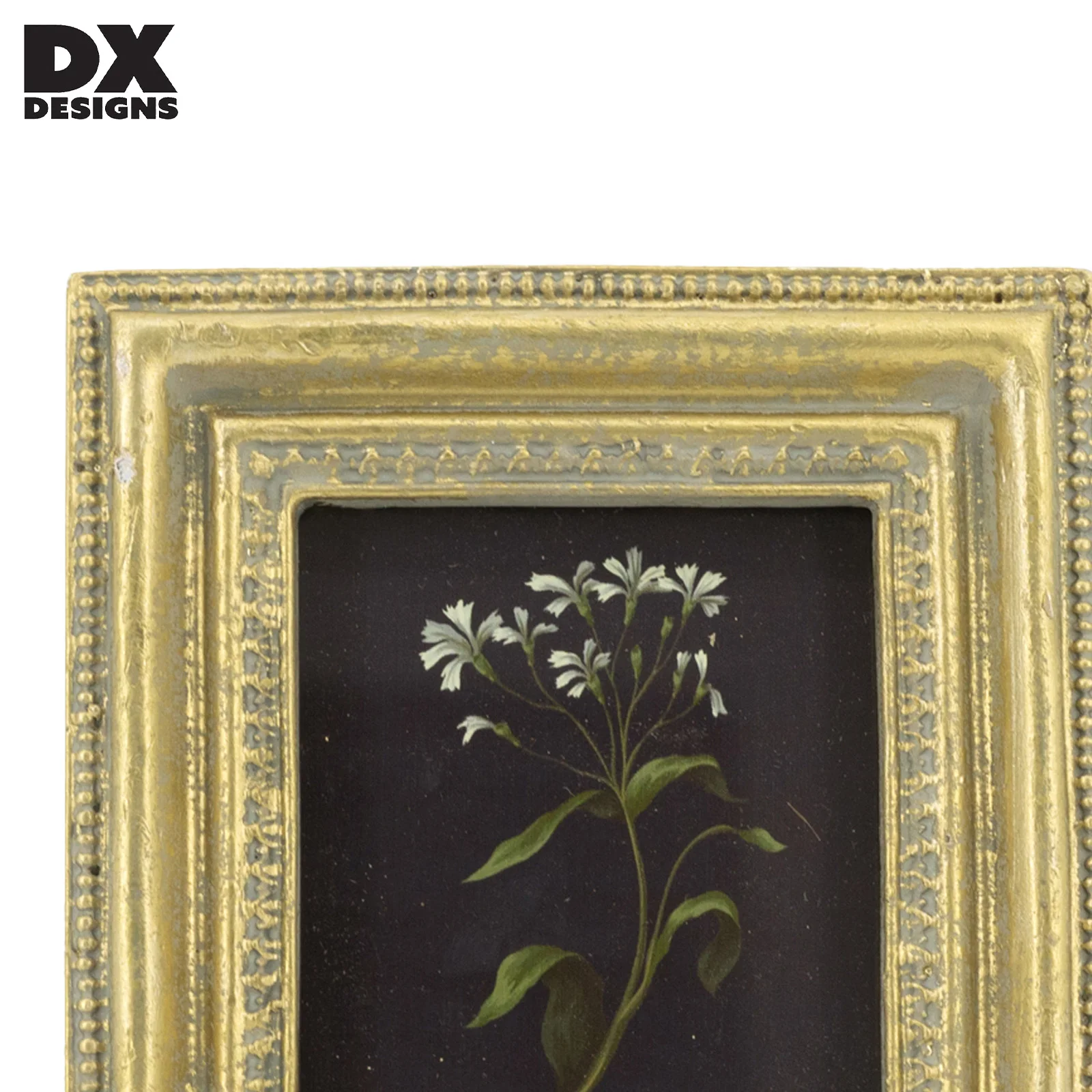 DX Designs Picture Frame for Tabletop Display and Wall Mounting Gold Luxury Wooden MDF Photo Frame