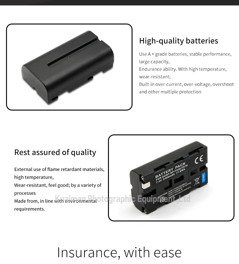 Batteria VILTROX NP-F550 2 Pezzi 2200mAh - Ricaricabile Per Luci Video LED E Monitor Fotocamera - Foto 10