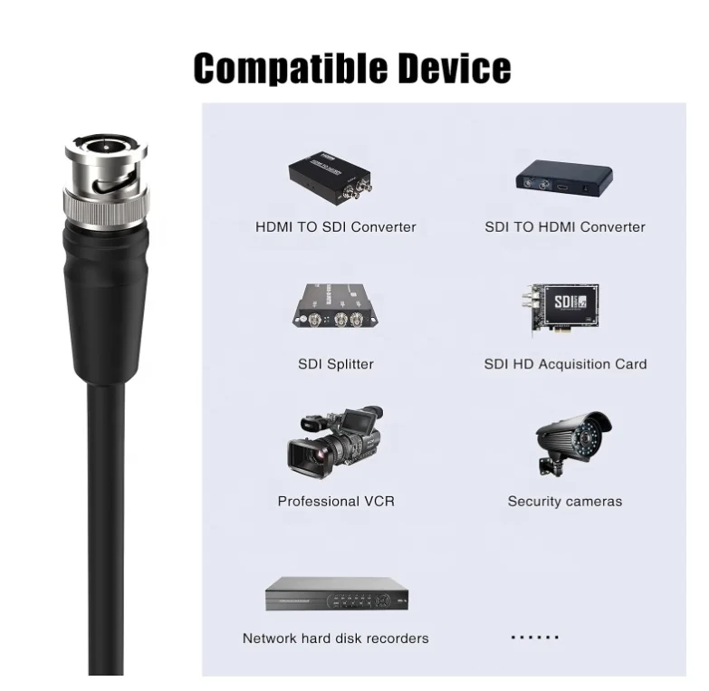 Sdiケーブル同軸3G12GHdSdiケーブル6G10M 20M 15M 50M 100M 4K
