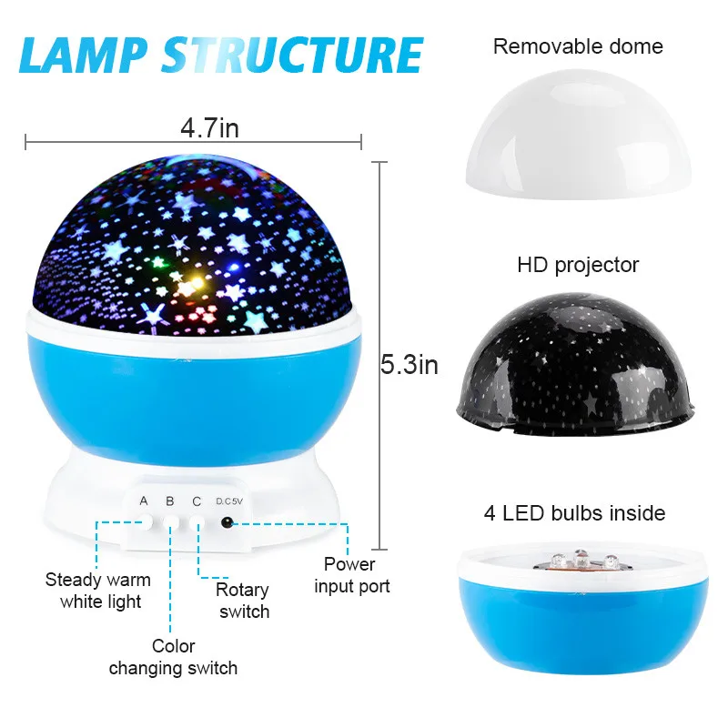 Bambini alieni luce notturna LED cielo stellato luce proiettore lampada luce notturna
