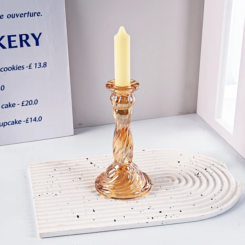 product european style glass candle holder for candlestick wedding home decoration table suitable for both sides candle holders-8