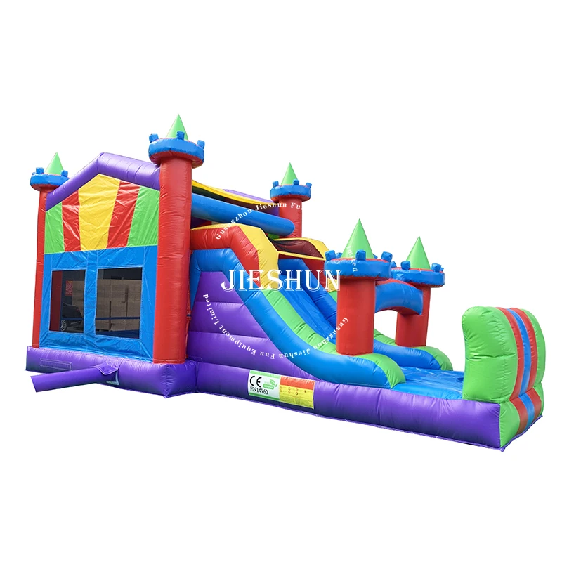 Summer rainbow lane combo adult inflatable bounce house bouncy castle for kids
