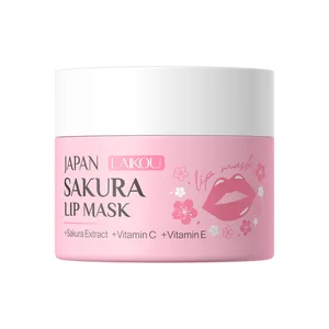 Wholesale Custom Lip Care Brightening Hydrating Moisturizing Gentle Vitamin C Sakura Pink Lip Balm Mask