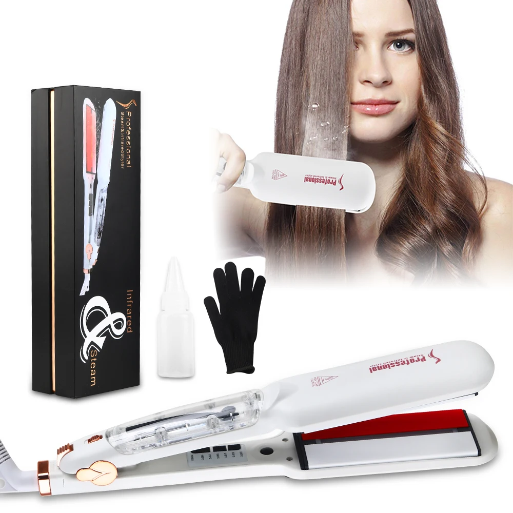 Electric Best Hair Straightener Lisseur Cheveux Vapeur Luxury Steam  Titanium Flat Iron