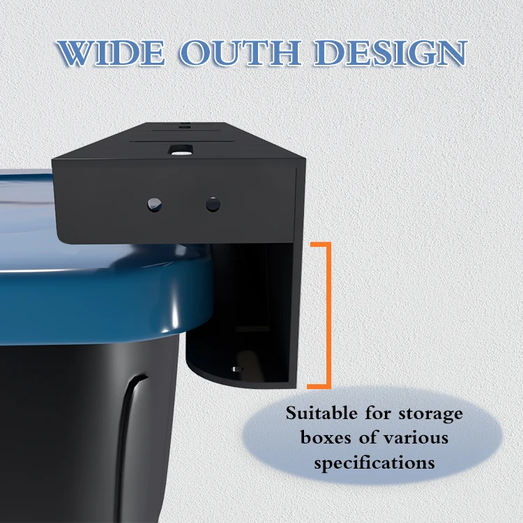 JH-Mech Ceiling Container Bin Rack Space Efficient Adjustable Width Black Metal Ceiling Storage Racks for Garage or Shed