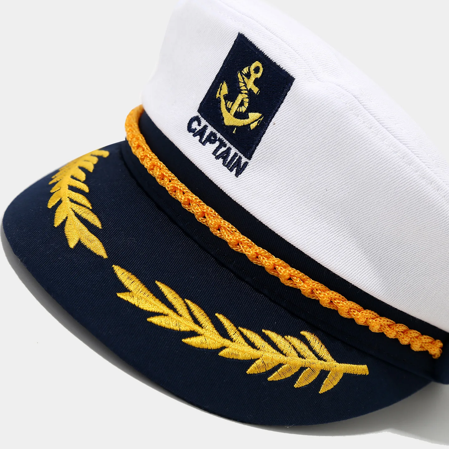 Anchor Hat White Navy Beret Cap - Unisex Embroidery Cap display picture 2