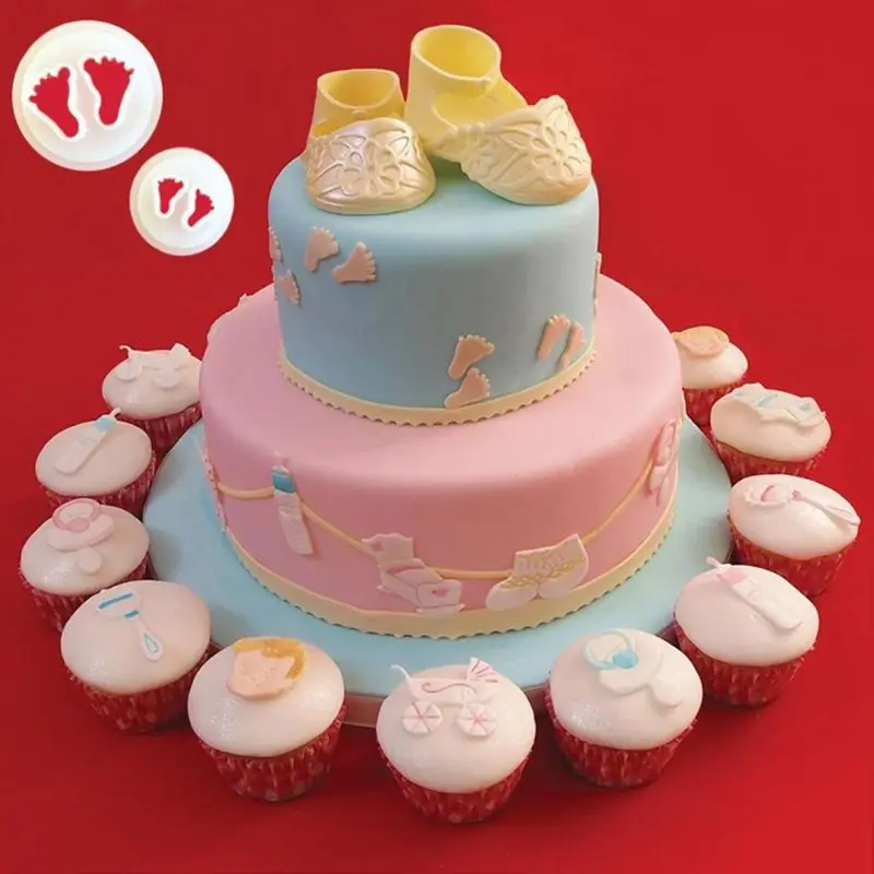 Baby  Theme Cookie Cutter Set of Baby Bottles Baby Clothes Strollers Trojans Biscuit Pastry Mould Fondant Mold Cake Decorating