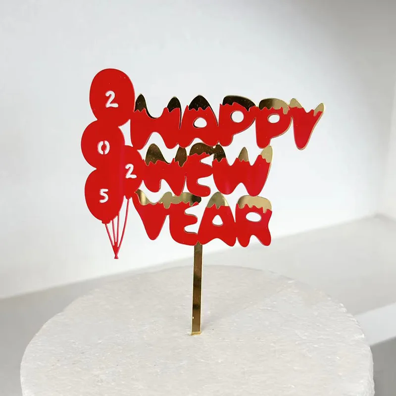 Gelukkig Nieuwjaar Cake Topper, Rose Gold Glitter Welkom bij 2025 Cake Topper, Hallo 2025, Proost 2025 Cake Picks voor Gelukkig Nieuwjaar Feestdecoratie