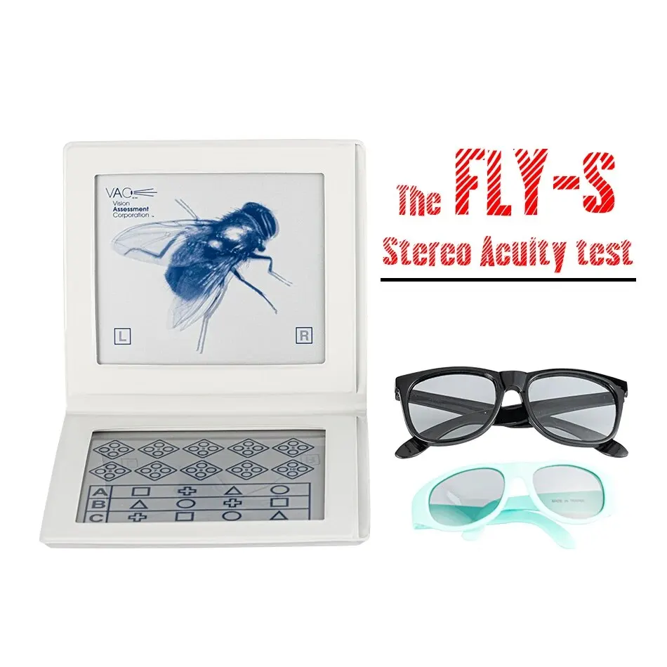Optometry Stereo Fly Vision Test (SO001) for Evaluation of Gross Stereopsis and Fine Depth Perceptiont Charts for Eye Exams
