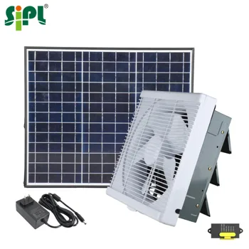 Hvac Tools Wall Mounted Attic Gable 10'' Louver Fan Solar & Grid Double ...