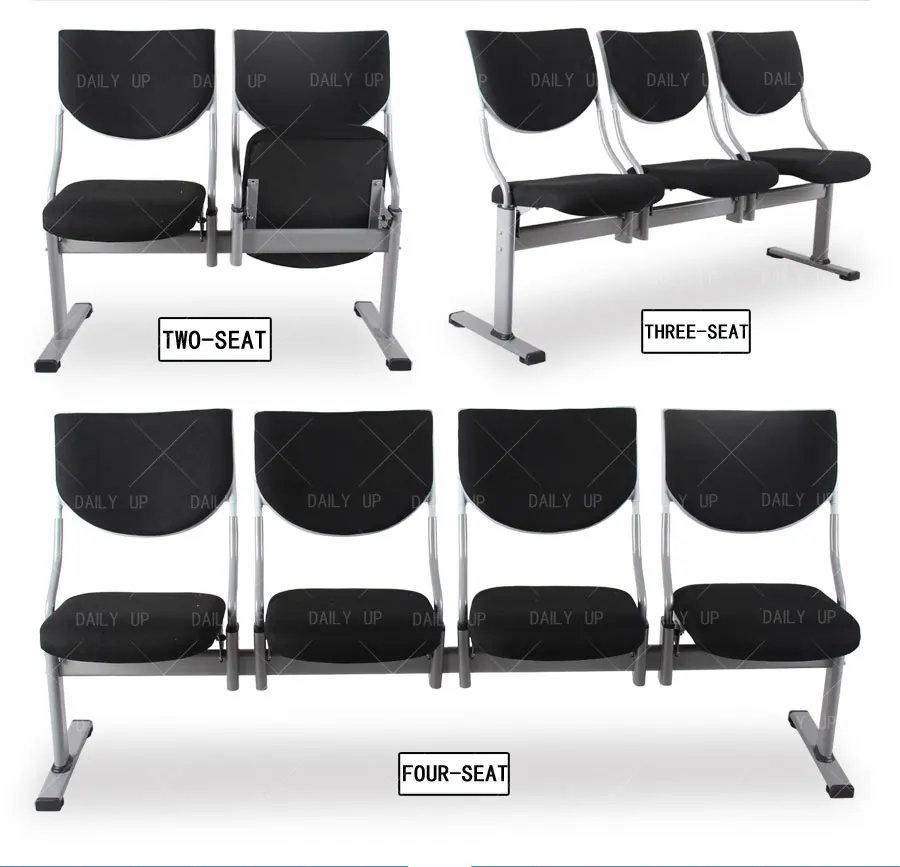 Foldable Padded Waiting Chair Upholstered Public Bench Beam Seating For Hospital Train Station Stadium Library Airport