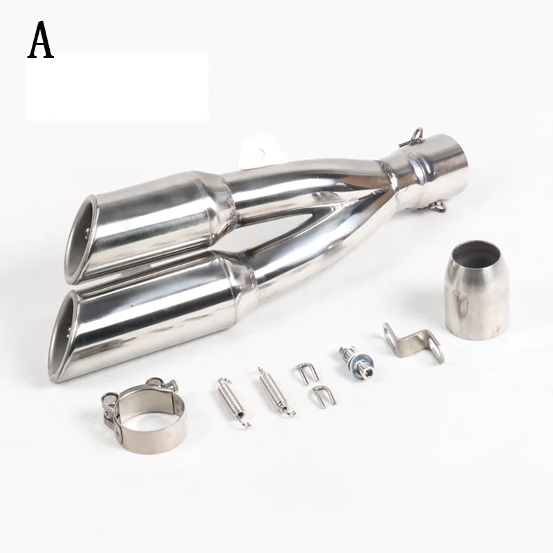 Motorcycle Exhaust Pipe Muffler Stainless Steel Black Double Hole New for Kawasaki Ninja 300 ER6N Aprilia RSV4 Sportster AK236