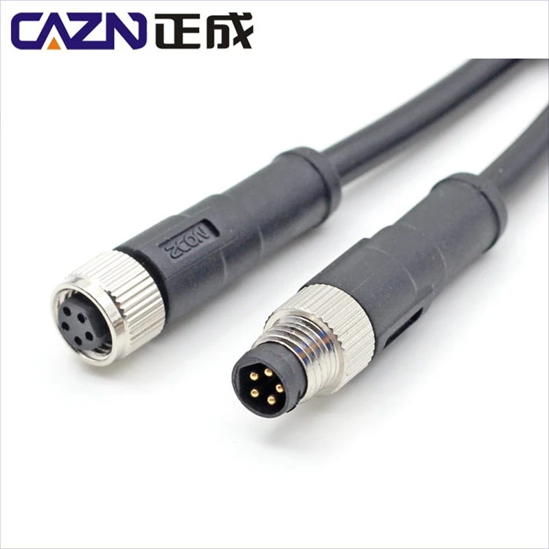 M8 2/3 Pin Straight Angled Male Female Overmolded Plug With Shielded Unshielded Pvc Pur Cable 1/2/5 Meter Connector