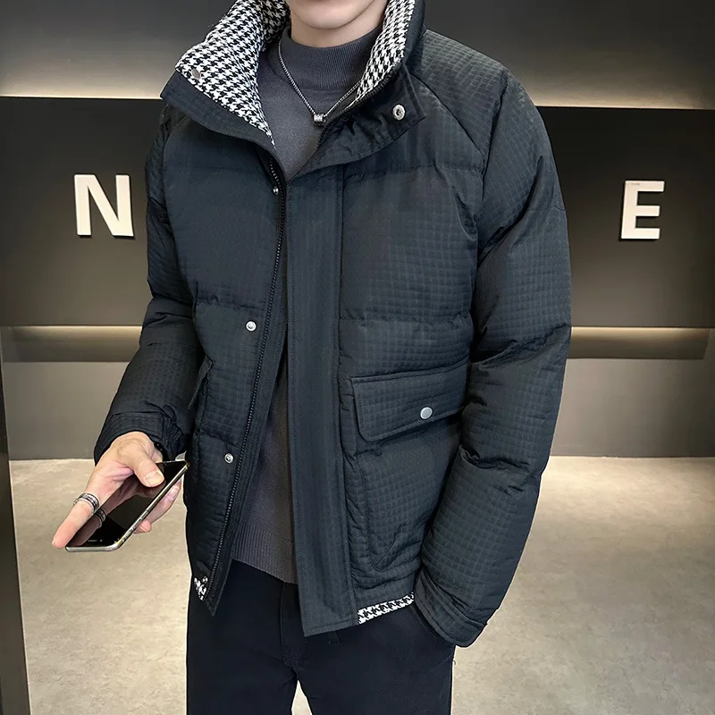 Men's Padded Jacket Thickened Stand Collar Warm Casual Coat_voghion.com
