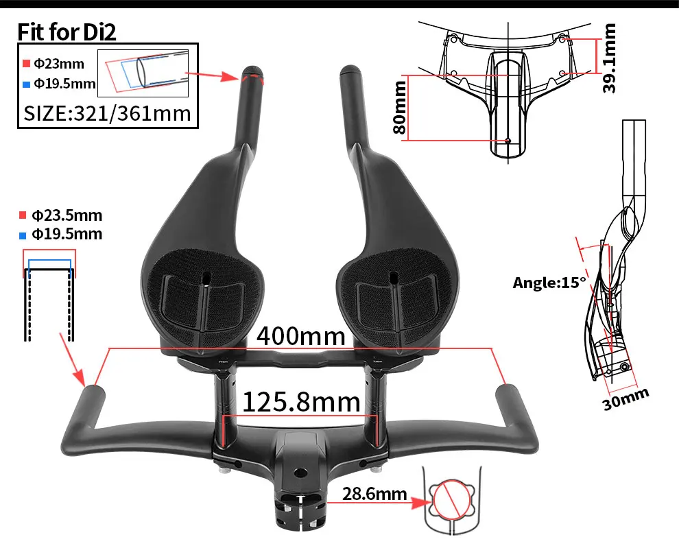 Tige De Guidon Carbone Intégrée Pour VTT/vélo - Diamètre 31.8mm, Montage Direct, Neuf Sous Garantie 2 Ans