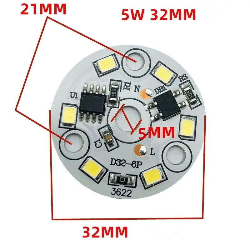 High Voltage 2835 SMD LED Modules Linear T3W 5W 7W 9W 15W Round Light Board 220V LED Board
