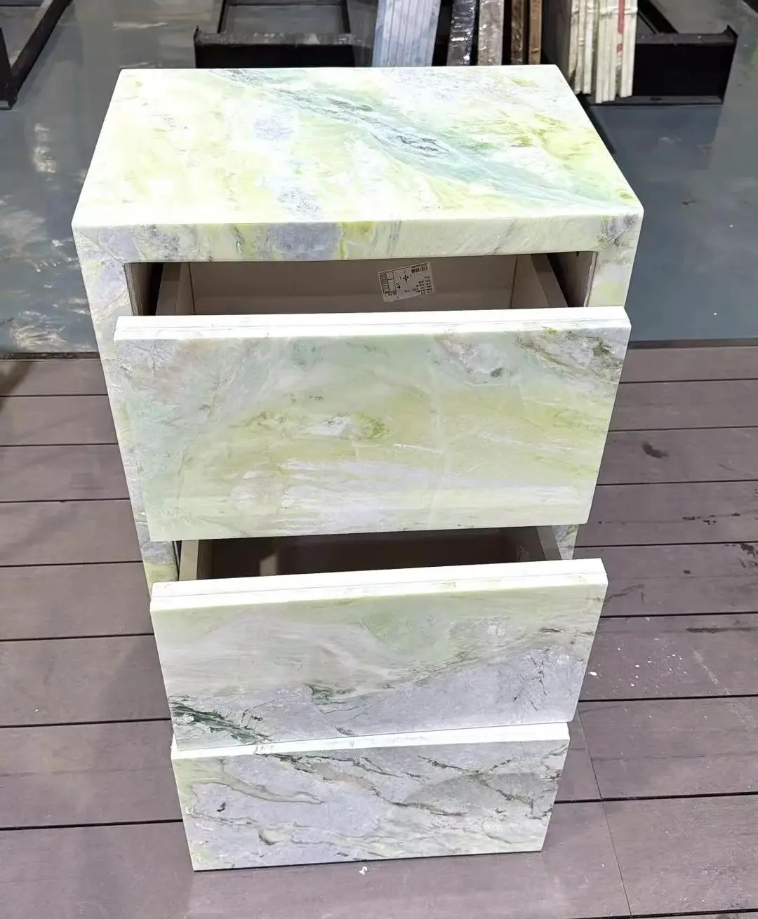 product high quality light green marble cabinets elegant designs for indoor kitchens  bathrooms customizable factory direct sales-6
