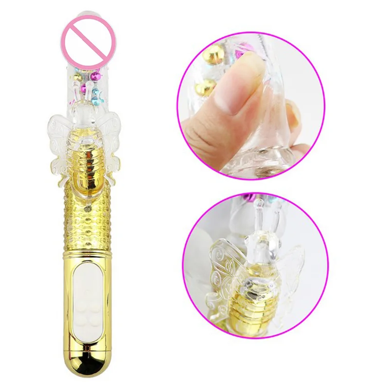 Power Rotating G Spot Stimulate Rotation Anal Vibrator Thrusting Colorful Butterfly Rabbit Vibrator Pearl Vibe