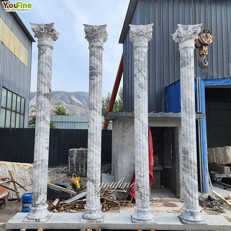 家のためのカスタマイズされた刻まれたローマの石の装飾的な柱