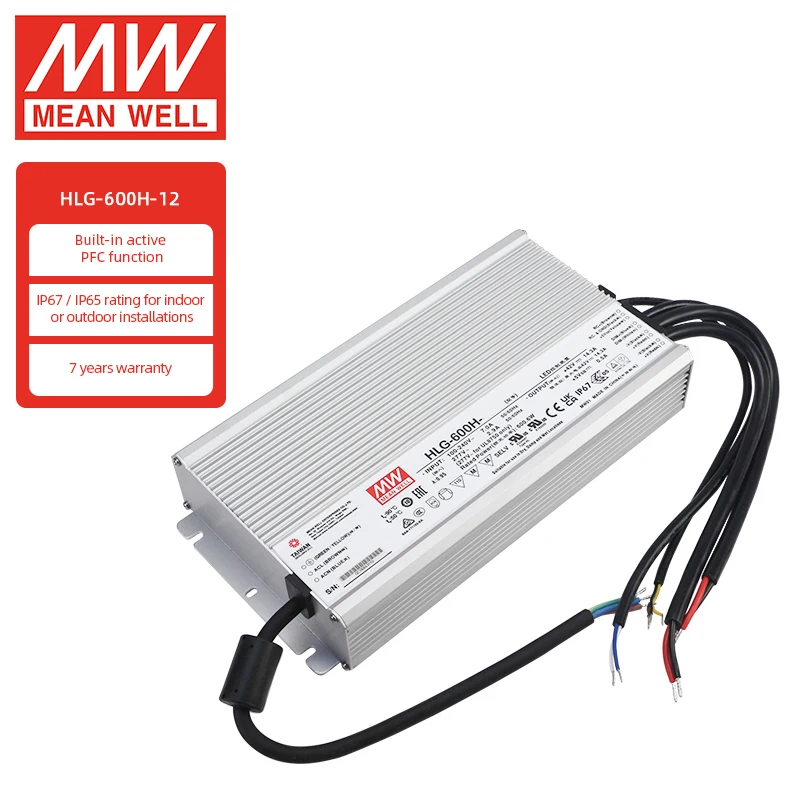 HL-600H-12A Mean Well Power Supply - 480W 12V DC LED Dimmable