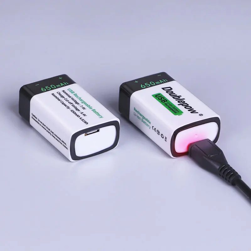 Аккумулятор li-ion крона (6f22, 6lr61) Smartoools 650mah, 9v, USB Type-c, упак. 2шт.. 650 вольт