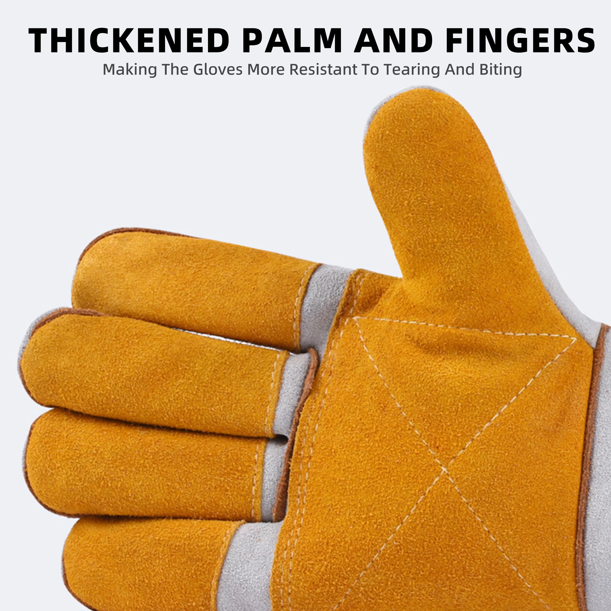 Anti-scratch Anti Animal Bite Protection Reinforced Leather Gloves Dog Training Cat Snake Pet Bite Proof Resistant Gloves