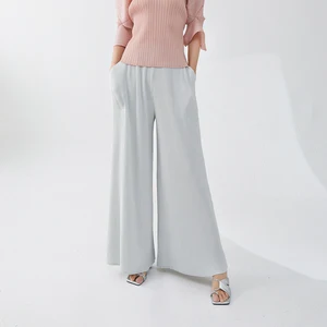 Miyake Ladies High Quality New Summer Style Printed Straight Legs Loose Fit High-Waist Pleated Casual Pants