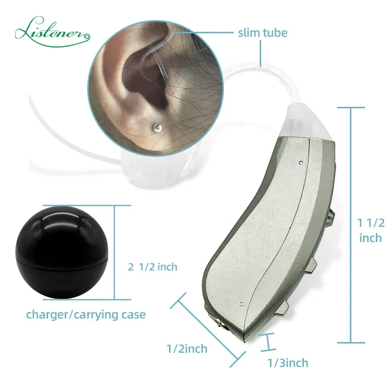 New digital BTE Thin tube hearing aids for the deaf Appareils auditifs good price rechargeable hearing aid