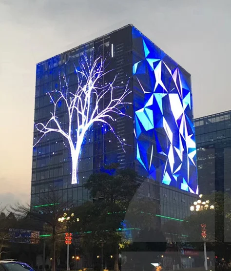 LED Mesh Screen P40 Grid LED Screen Building Background Wall Waterproof Advertisement Display LED Grid Screen Net