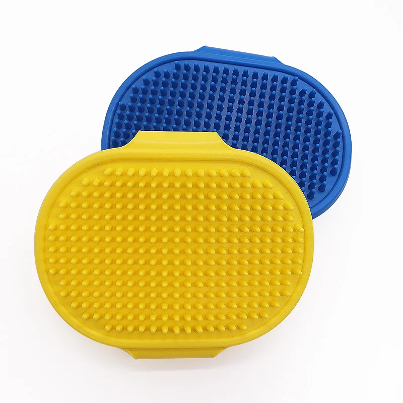 Small Style Pet Grooming Hand Brush Soothing Massage Curry Comb Shampoo Brush with Rubber Bristles Dog Cat Washing Pet Supplies