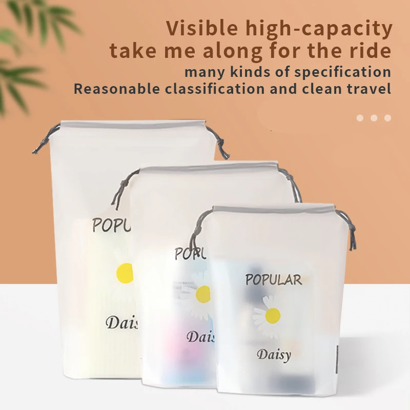 FREE SAMPLE Plastic Drawstring Bundle Pocket Sock Packaging Bag Transparent Drawstring Bag with Clothing Shoes Storage Bag