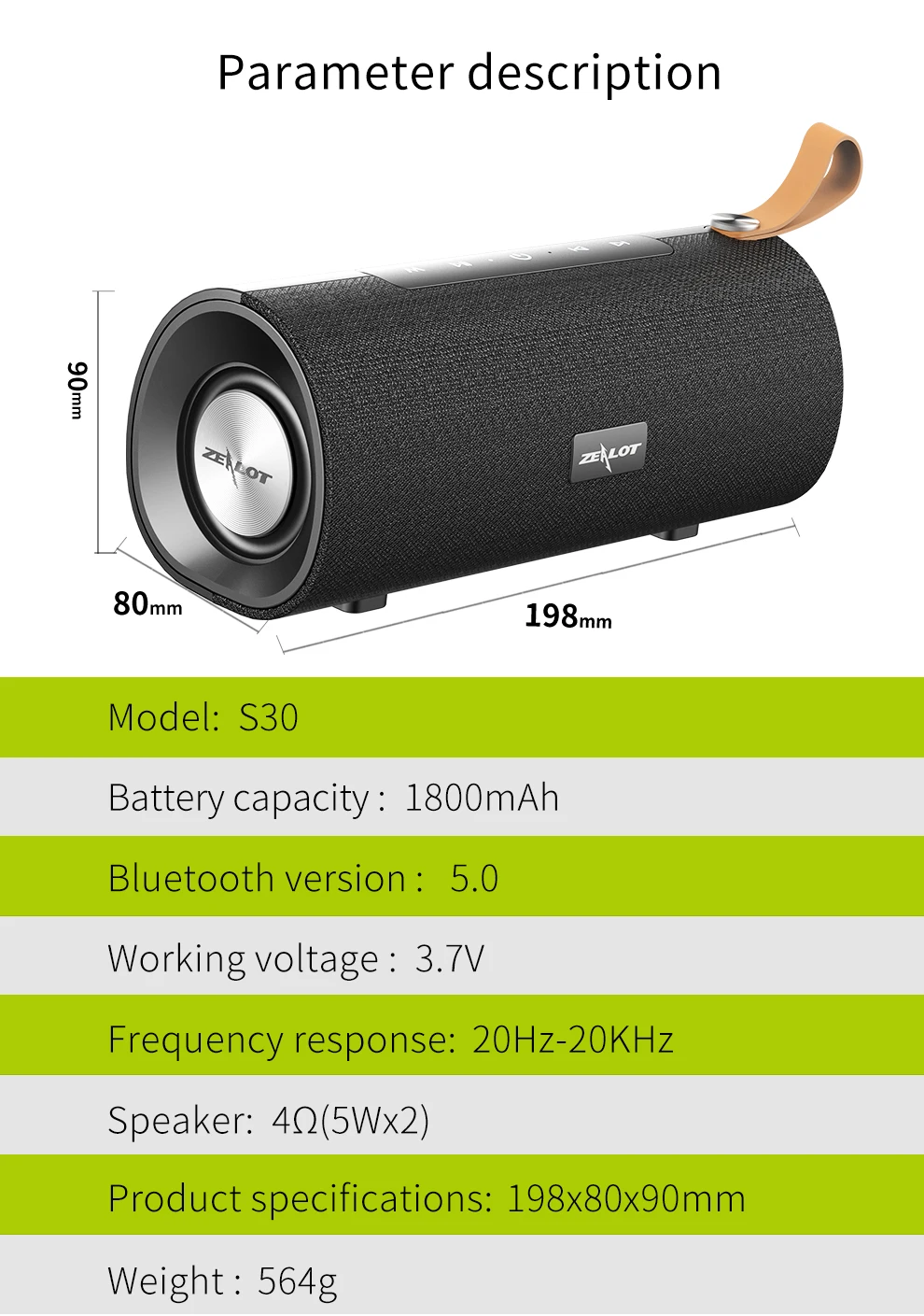 New S30 Waterproof Portable Wireless Speaker Wireless Outdoor Speaker with Hand Rope - ANKUX.COM