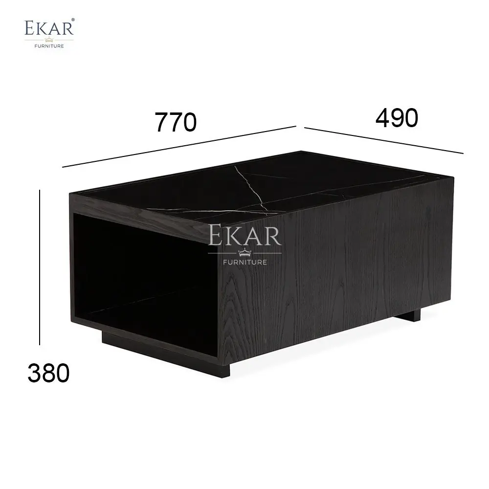 product modern oak wood multi layer cabinet with armrest coffee table console for living room home furniture with marble material-69