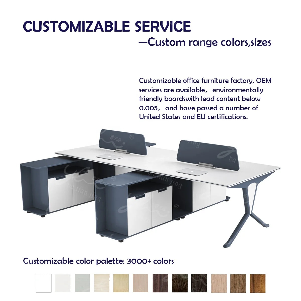 Modular Office Partition Executive Office Computer Wood Desk Table Workstations for Sale