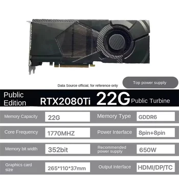 RTX 2080 Ti 22GB Graphics Card - High Performance Video